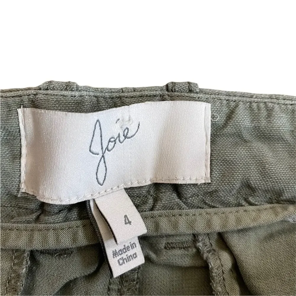 Joie Linen Blend Jogger Pants Olive Green Size 4 Mid Rise Casual